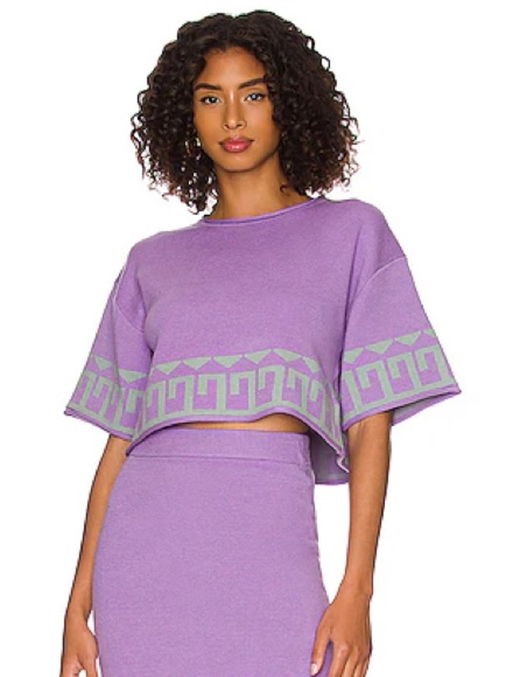 Callahan Knitwear Cora Short Sleeve‎ Purple Top Size S
